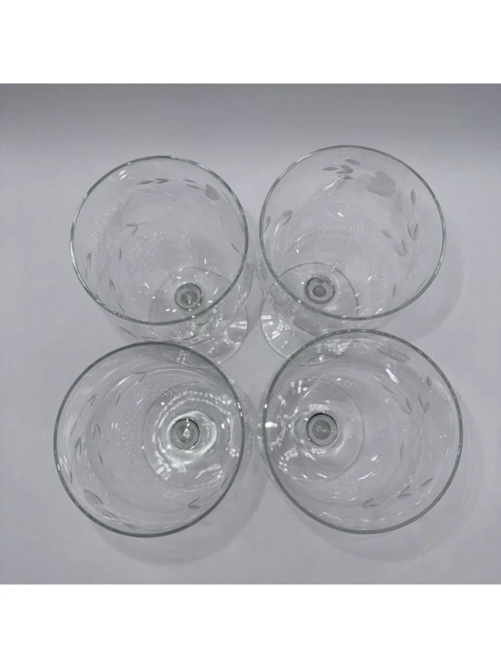 Set of 4 Vintage Princess House Heritage Crystal Wine Glasses